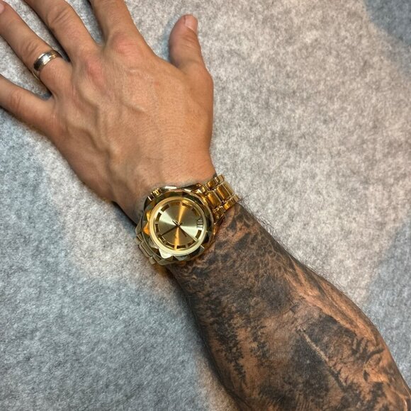 ✨ NWOT - Karl Lagerfeld Karl7 Yellow Gold-Tone 44mm Men’s Watch (Model KL1019) ✨ - Picture 7 of 12